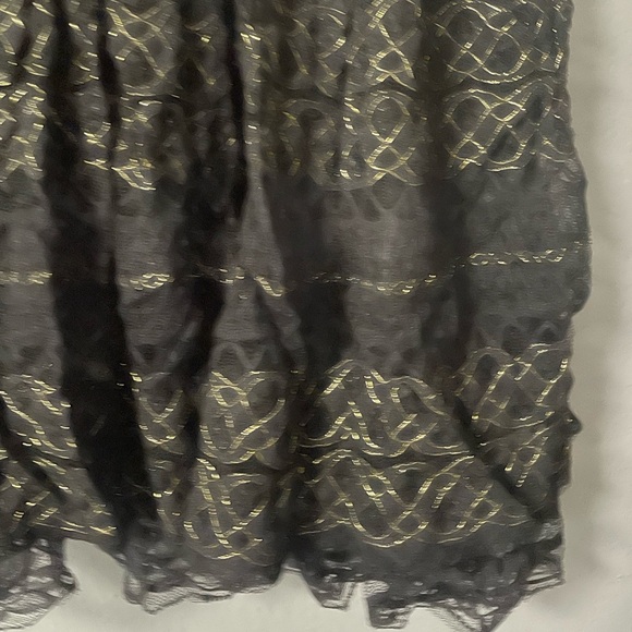NWT Chic Black Metallic Ruffle Mini Skirt by Miracle City. Size S/M - Picture 3 of 6